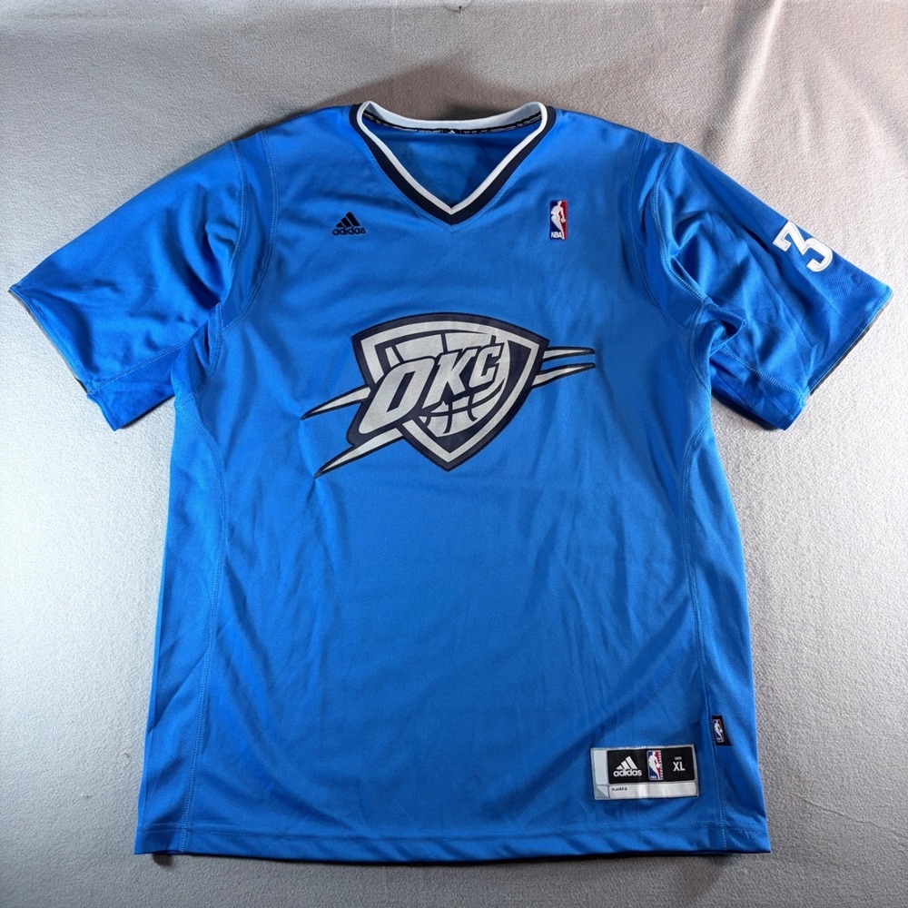 Kevin Durant Oklahoma City Thunder #35 Christmas 2013 Rev30 Swingman Jersey XL